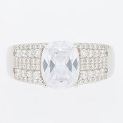 Sterling Silver Semi Mount Ring Setting Cushion CU 9x7mm White Topaz - Syzjewelry