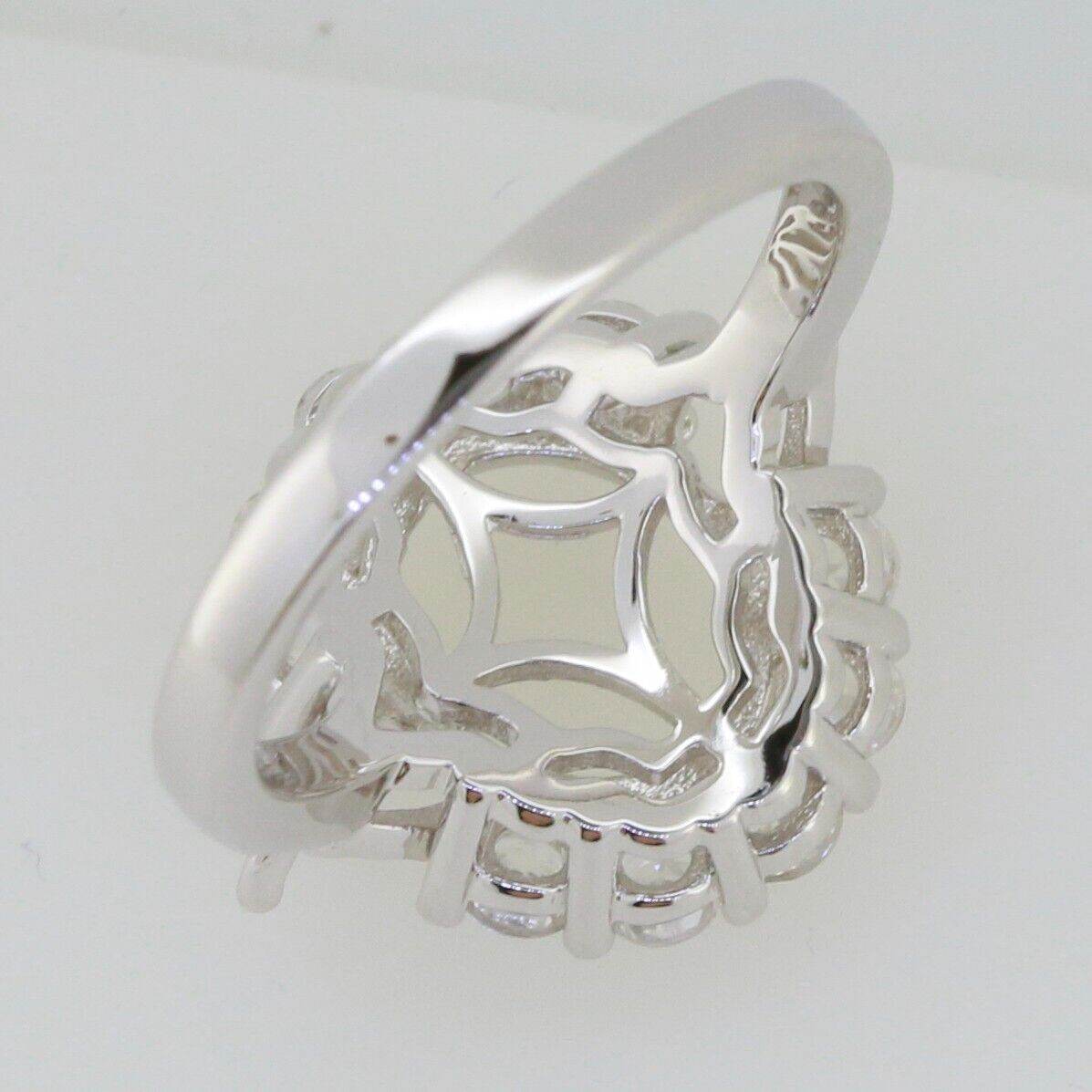 Sterling Silver Semi Mount Ring Setting Oval OV 11x9mm PE 6x4mm White Topaz - Syzjewelry