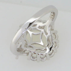 Sterling Silver Semi Mount Ring Setting Oval OV 11x9mm PE 6x4mm White Topaz - Syzjewelry