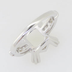 Sterling Silver Semi Mount Ring Setting Princess SQ 10X10mm White Topaz - Syzjewelry