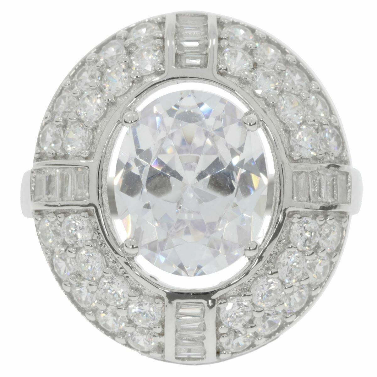 Sterling Silver Semi Mount Ring Setting Oval OV 11X9mm Double Halo - Syzjewelry