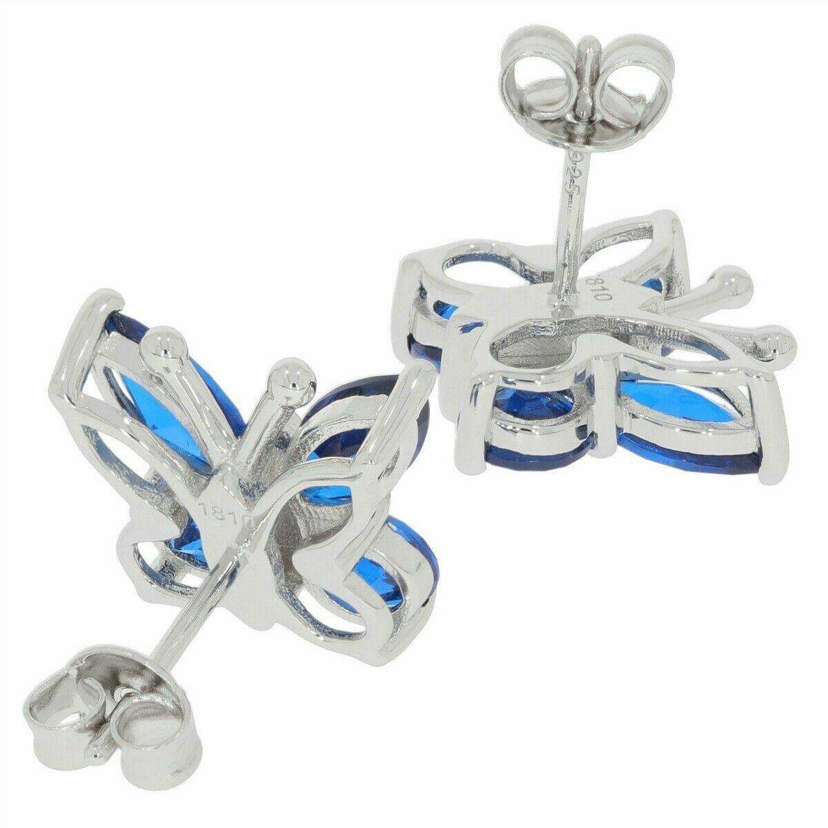 Sterling Silver Semi Mount Earrings Setting Marquise MQ 8x4mm RD 5x5 W - Syzjewelry