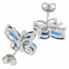 Sterling Silver Semi Mount Earrings Setting Marquise MQ 8x4mm RD 5x5 W - Syzjewelry