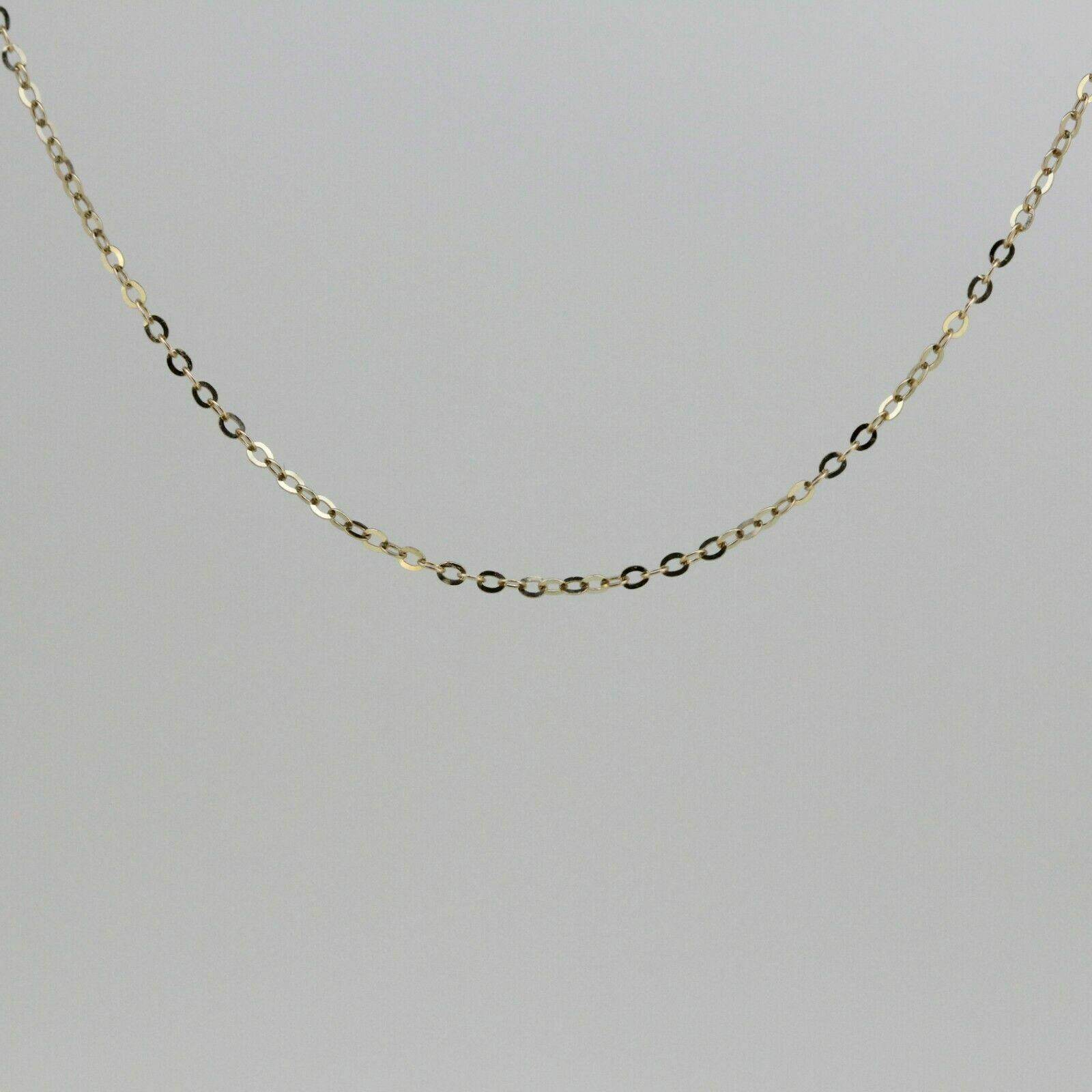 9K Yellow Gold Enlongated Cable Chain18 Inch Spring clasp - Syzjewelry