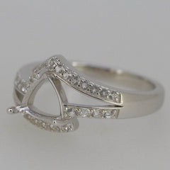 Sterling Silver Semi Mount Ring Setting Trillion Tri 7x7mm White Topaz - Syzjewelry
