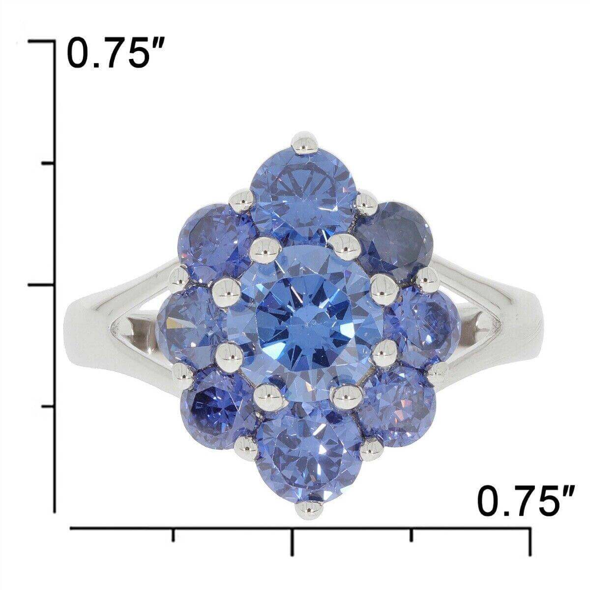 Sterling Silver Semi Mount Ring Setting Round RD 6.5x6.5 4.5 3.5mm Cluster - Syzjewelry