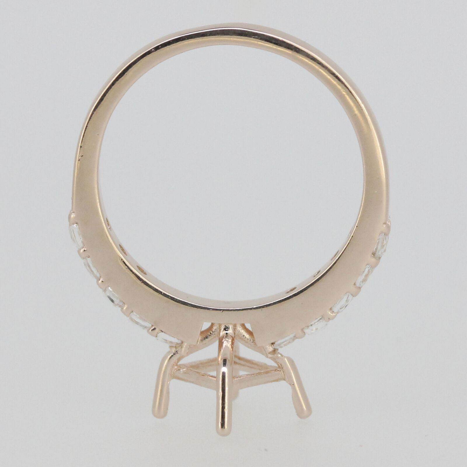 2 Pc 14K Rose Gold Semi Mount Ring Setting Princess SQ 6x6mm Engagement - Syzjewelry