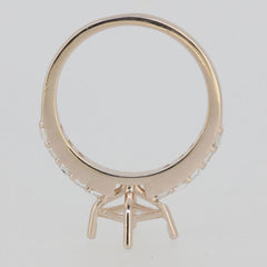 2 Pc 14K Rose Gold Semi Mount Ring Setting Princess SQ 6x6mm Engagement - Syzjewelry