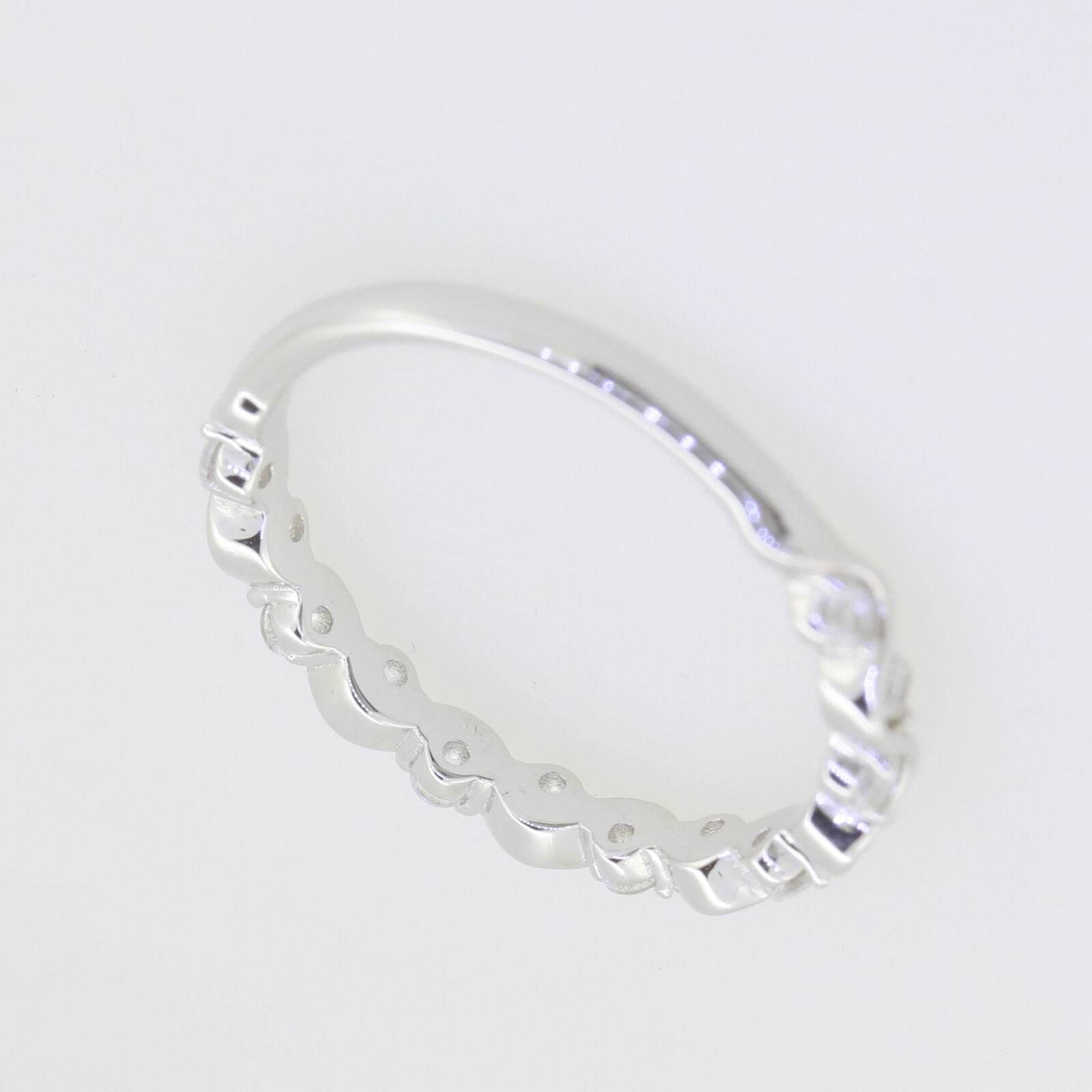 Sterling Silver Half Etnerity Band Rinng White Topaz - Syzjewelry