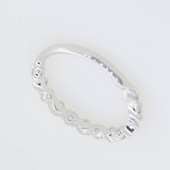 Sterling Silver Half Etnerity Band Rinng White Topaz - Syzjewelry