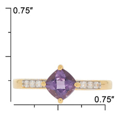 Yellow Gold Plated Sterling Silver Semi Mount Ring Setting Cushion CU 6x6mm White Topaz Accent - Syzjewelry