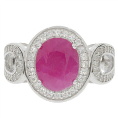 Sterling Silver Semi Mount Ring Setting Oval OV 10x8mm Halo Natural White Zircon - Syzjewelry