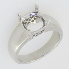 Men's Ring Settings Sterling Silver Ring Mounting Cushion CU 10x10mm Unisex - Syzjewelry