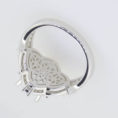 Sterling Silver Semi Mount Ring Setting Oval OV 10X8mm White Topaz P0022PJC2 - Syzjewelry