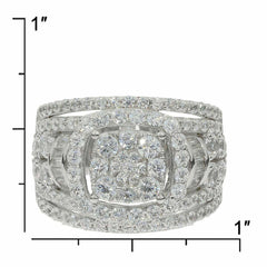 Sterling Silver Natural White Topaz Cluster Ring White Topaz - Syzjewelry