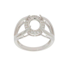 Sterling Silver Semi Mount Ring Setting Oval OV 9x7mm PJC2776R - Syzjewelry