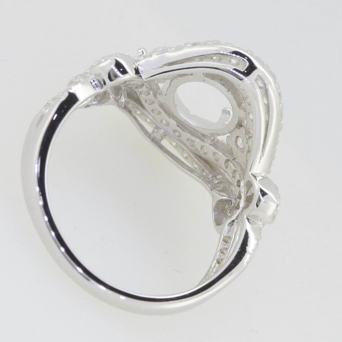 Sterling Silver Semi Mount Ring Setting Oval OV 9x7mm PJC2726R - Syzjewelry