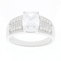 Sterling Silver Semi Mount Ring Setting Cushion CU 9x7mm White Topaz - Syzjewelry