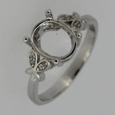 Sterling Silver Semi Mount Ring Setting Oval OV 10x8mm Butterfly Shank - Syzjewelry