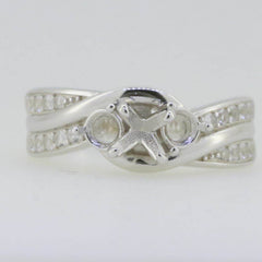 14K White Gold Semi Mount Ring Setting Cushion CU 5X5mm GTL20338R14K - Syzjewelry