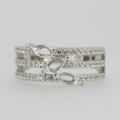 Sterling Silver Semi Mount Ring Setting Marquise MQ 6X3mm - Syzjewelry