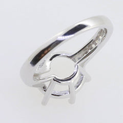 Sterling Silver Semi Mount Ring Setting Round RD 11x11mm White Topaz - Syzjewelry
