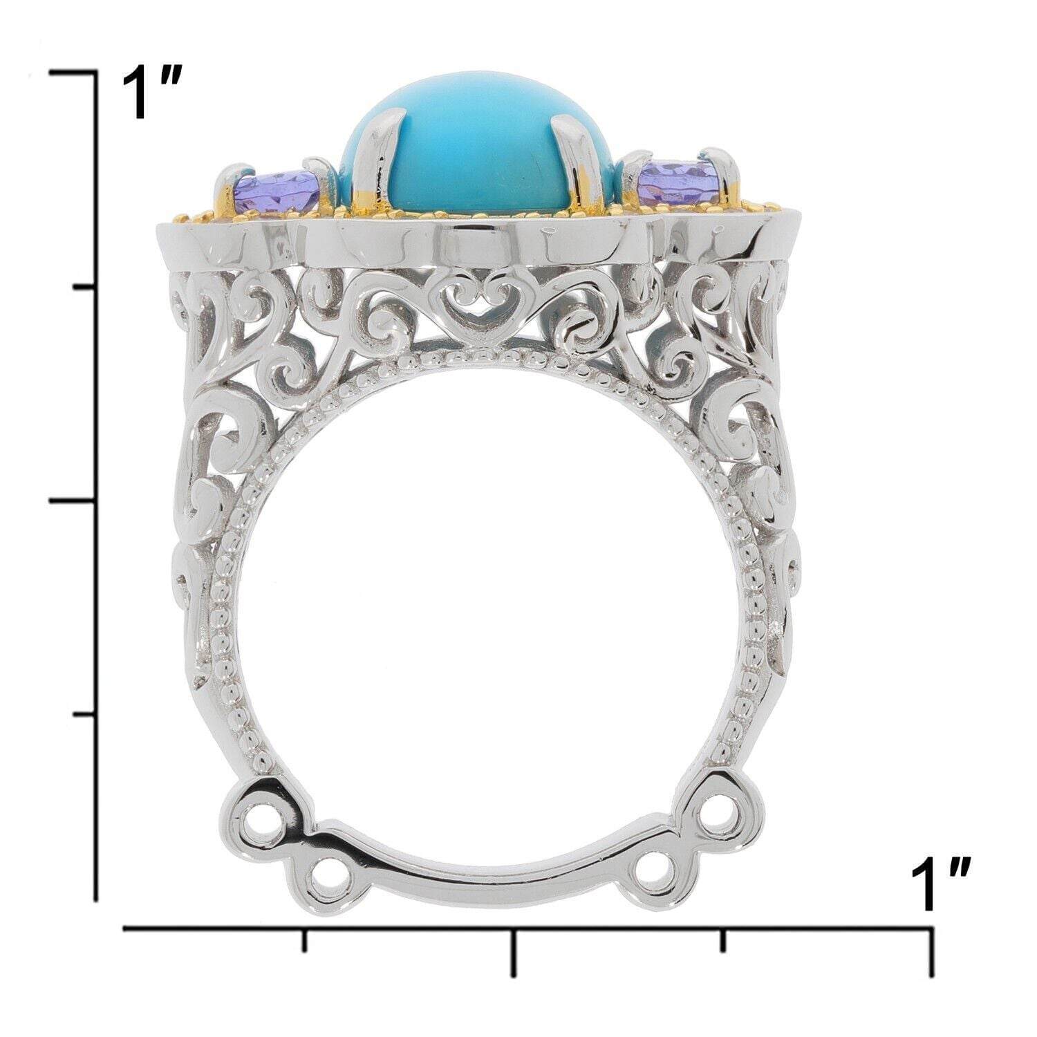 Sterling Silver Semi Mount Ring Setting Oval OV 14X10mm OV6x4 3 Stones - Syzjewelry