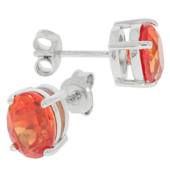Sterling Silver Semi Mount Earrings Setting Oval OV 9x7mm White Topaz PJC266 - Syzjewelry