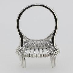 Sterling Silver Semi Mount Ring Setting Cushion CU 15x15mm Halo White - Syzjewelry