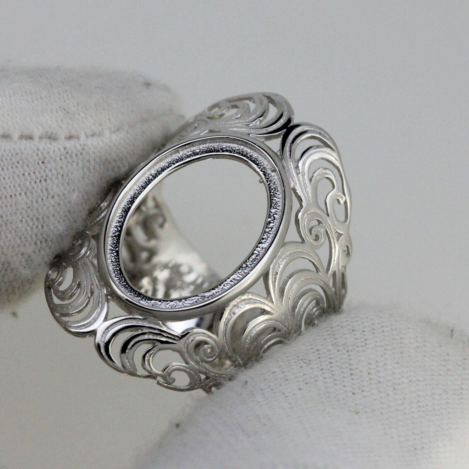 Sterling Silver Semi Mount Ring Setting Oval OV 15x11mm Cabochon Filigree - Syzjewelry