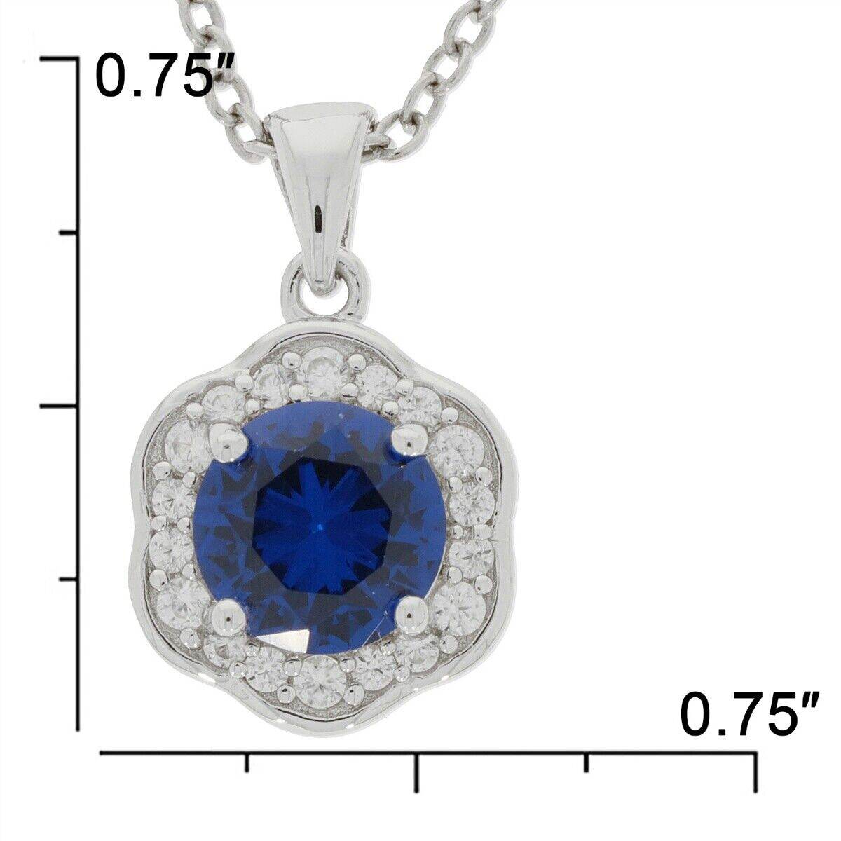 Sterling Silver Semi Mount Pendants Setting RD 7x7mm White Topaz - Syzjewelry