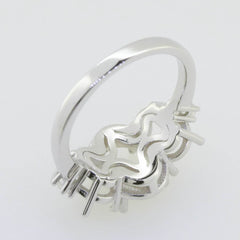 Sterling Silver Semi Mount Ring Setting Oval OV 9X7mm OV 7x5 Three Sto - Syzjewelry