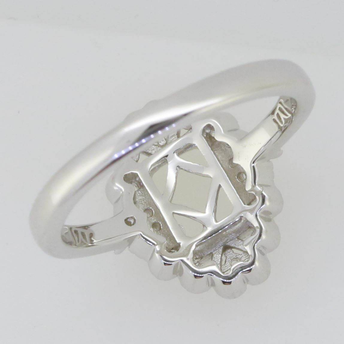 Sterling Silver Semi Mount Ring Setting Emerald OCT 8X6mm White Topaz DK2129 - Syzjewelry