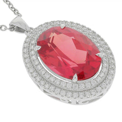 Sterling Silver Semi Mount Pendant Setting Oval OV 16x12mm Double Halo - Syzjewelry