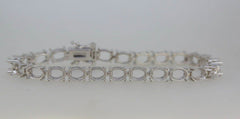 Sterling Silver Semi Mount Tennis Bracelet Setting OV 6x4mm - Syzjewelry