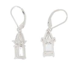 Sterling Silver Semi Mount Earrings Setting Emerald OCT 8x6mm MQ 4x2mm - Syzjewelry