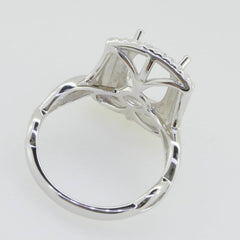 14K White Gold Semi Mount Ring Setting Cushion CU 12X8mm Solid - Syzjewelry