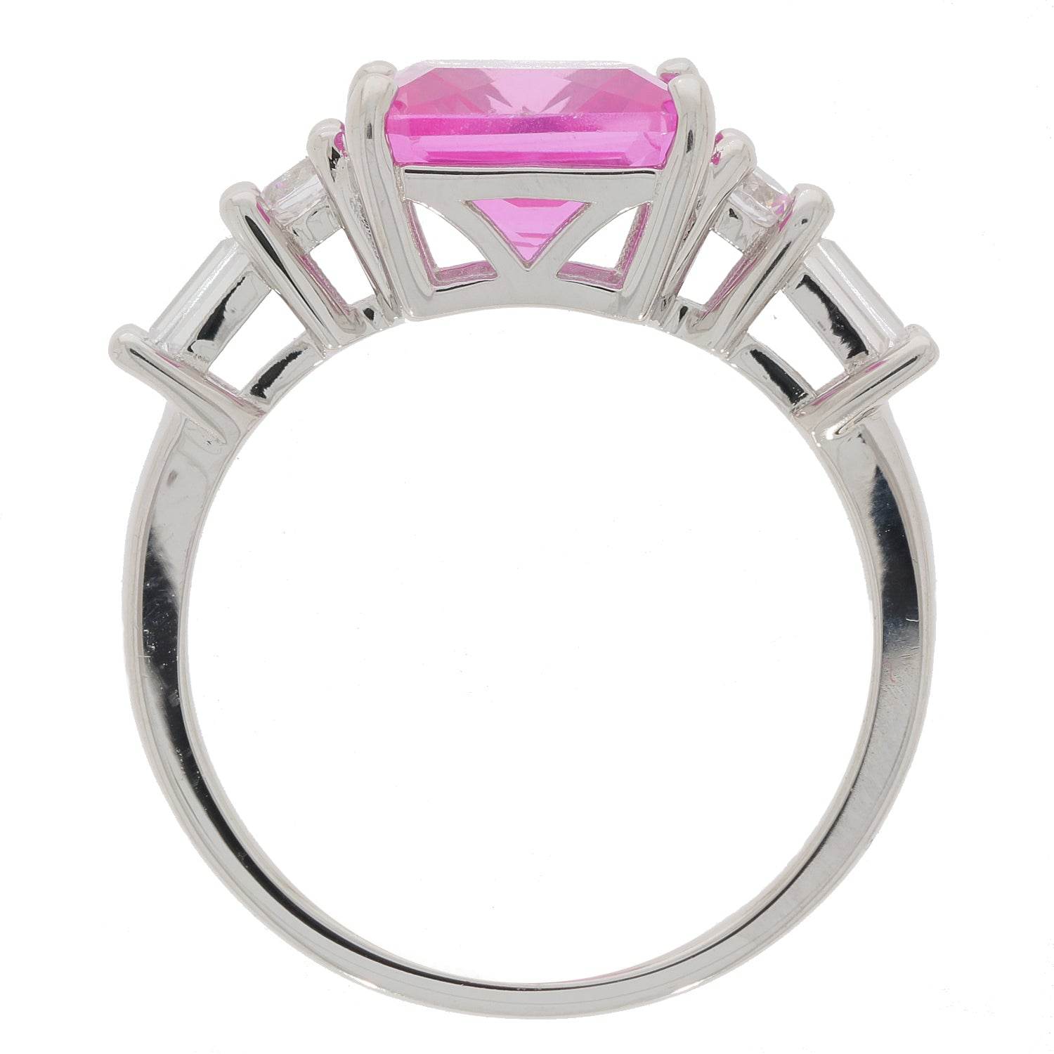 Sterling Silver Semi Mount Ring Setting Emerald OCT 9X9mm White Topaz - Syzjewelry