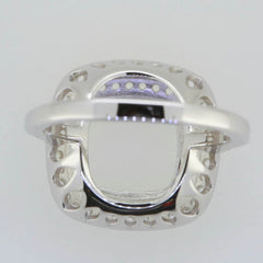 14K White Gold Semi Mount Ring Setting Cushion CU 12X12mm PJC4724R14KW - Syzjewelry