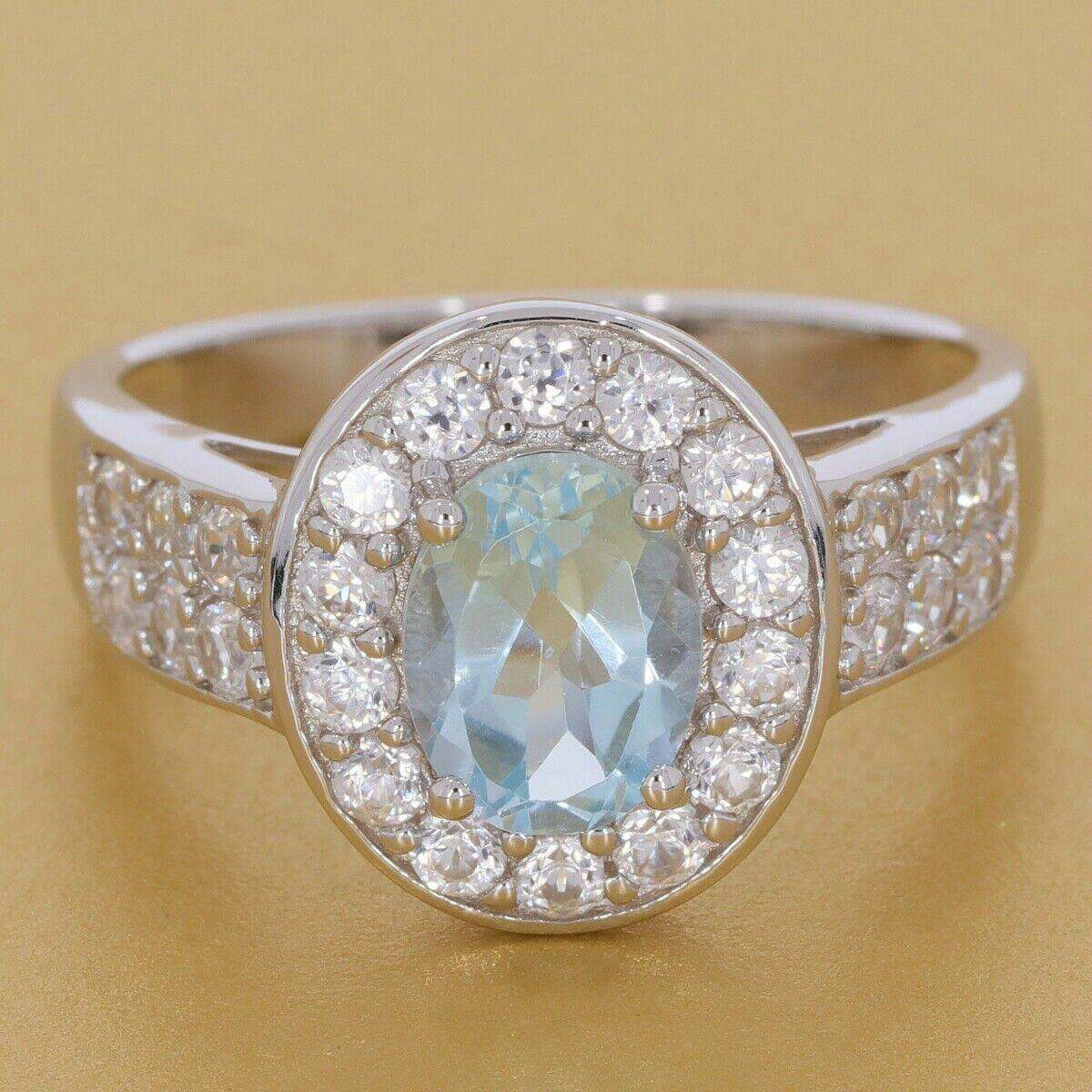 Sterling Silver Semi Mount Ring Setting Oval OV 8x6mm White Topaz PJC2357R - Syzjewelry