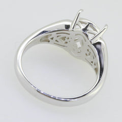 14K White Gold Semi Mount Ring Setting Oval OV 11X9mm - Syzjewelry