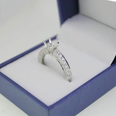 Art Deco Style Semi Mount Ring Setting Round Rd 6.5x6.5mm Engagement - Syzjewelry