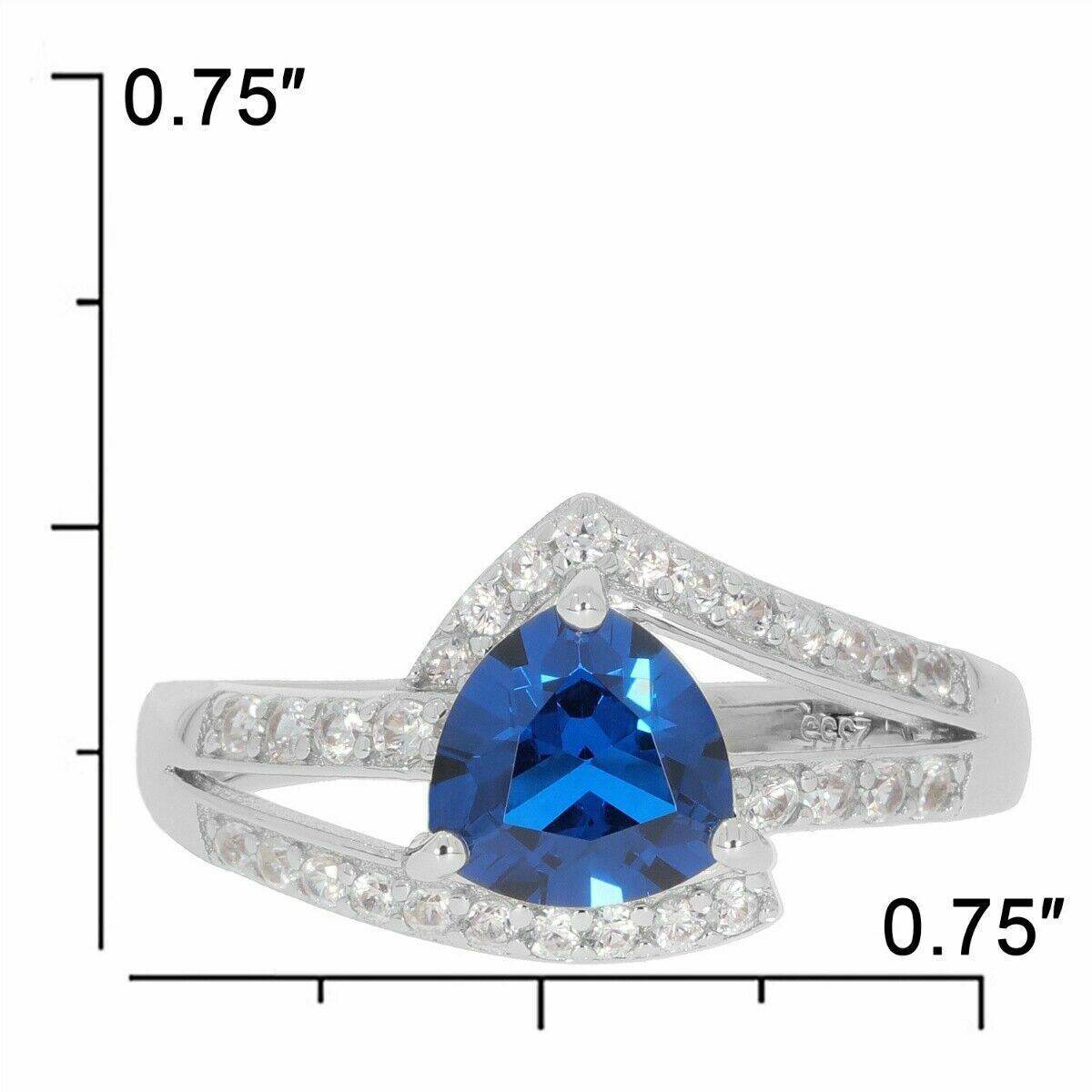 Sterling Silver Semi Mount Ring Setting Trillion Tri 7x7mm White Topaz - Syzjewelry