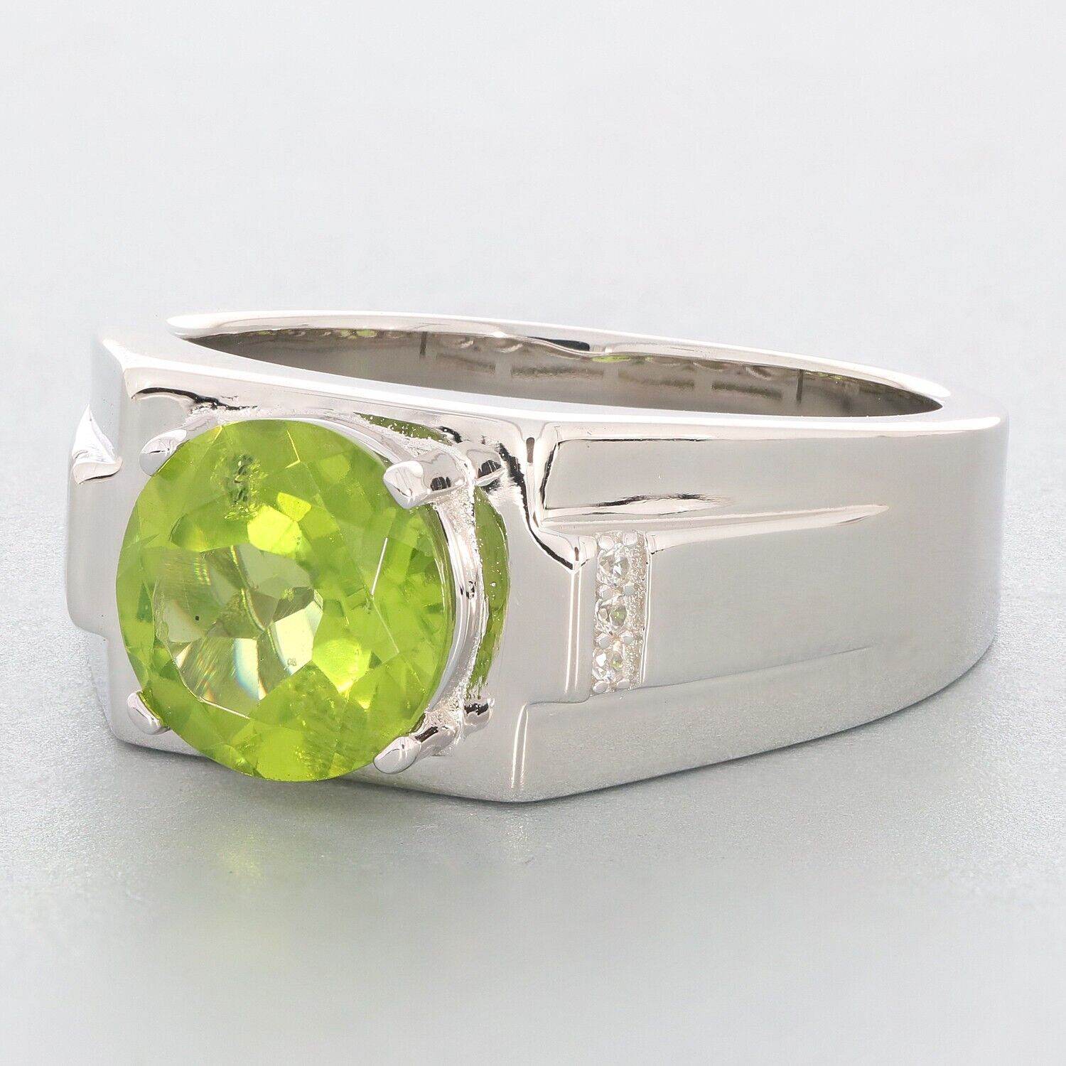 Men's Sterling Silver Semi Mount Ring Setting Round RD 9X9mm Prongs Set - Syzjewelry