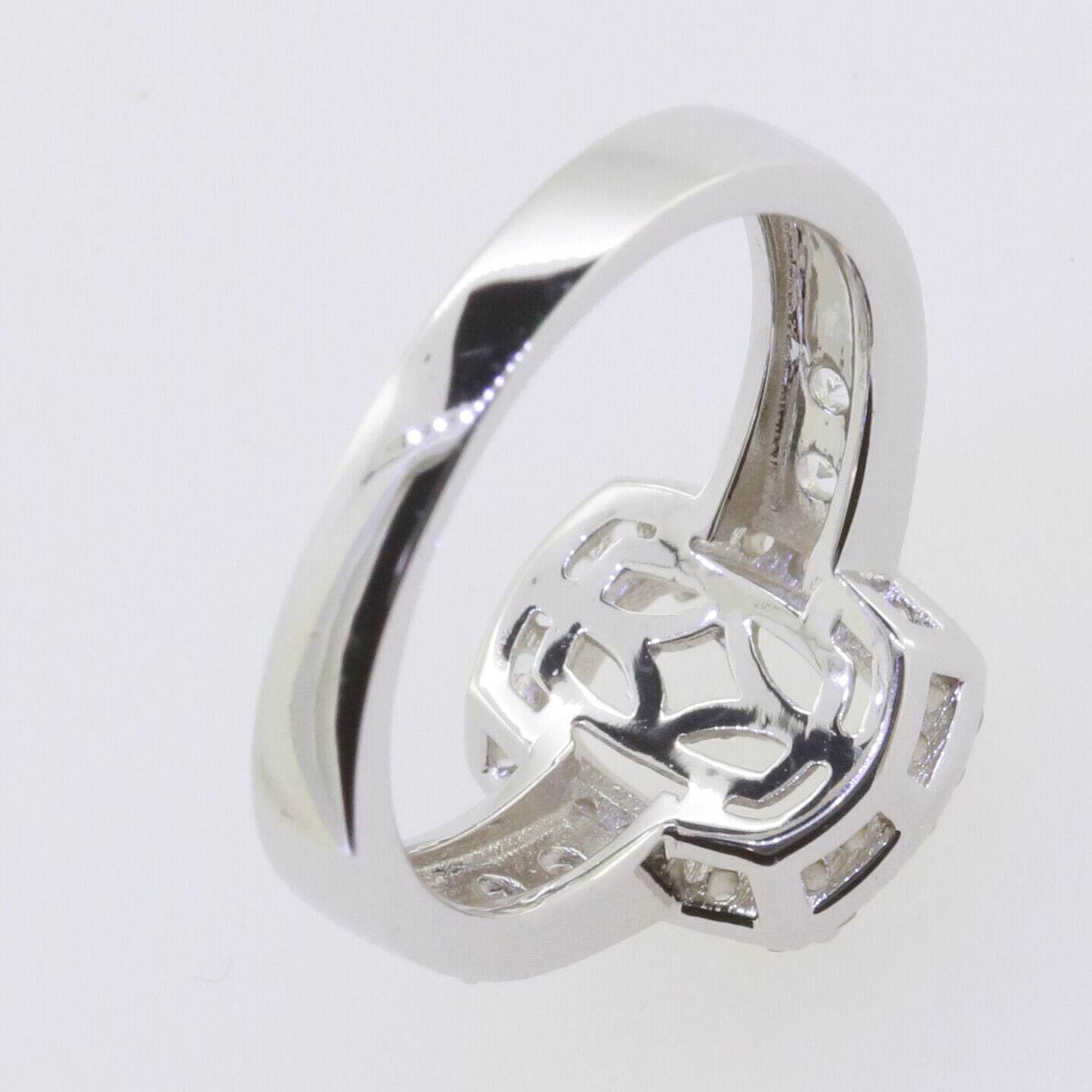 Sterling Silver Semi Mount Ring Setting Cushion CU 9x7mm Halo White To - Syzjewelry