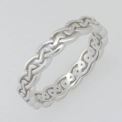 Sterling Silver 4 mm Band Celtic Knot Band Ring - Syzjewelry