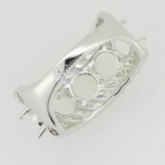 Sterling Silver Semi Mount Ring Setting Round RD 6x6mm 5 Stone Band Design - Syzjewelry