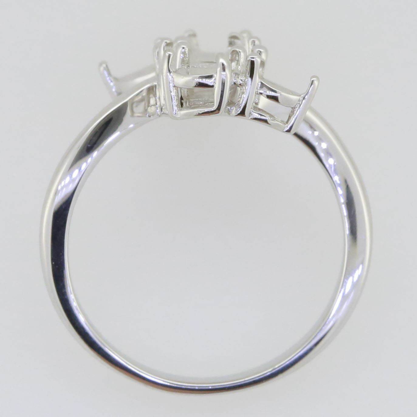 Sterling Silver Semi Mount Ring Setting Pear PE 6x4mm White Topaz - Syzjewelry