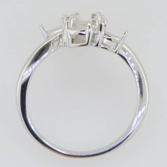 Sterling Silver Semi Mount Ring Setting Pear PE 6x4mm White Topaz - Syzjewelry