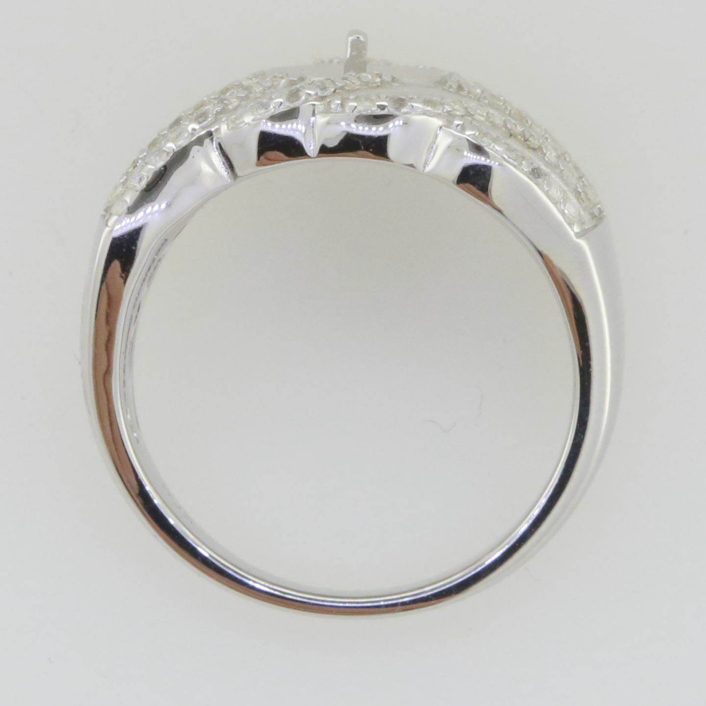 Sterling Silver Semi Mount Ring Setting Pearl Round RD 10X10mm Baguett - Syzjewelry